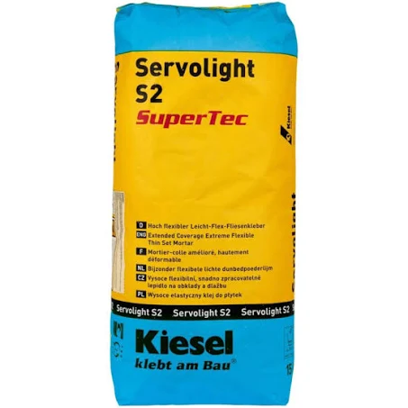 Fliesenkleber für Wandfliesen und Bodenfliesen von Kiesel Servolight S2 SuperTec