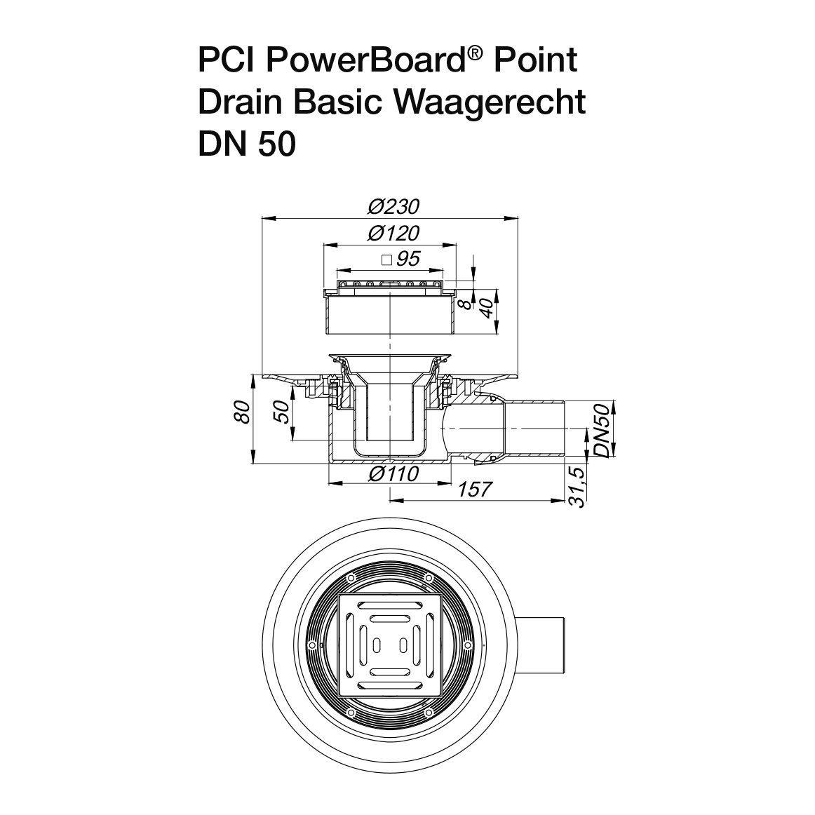 Bodenabläufe PCI PowerBoard Point Drain Basic-BEN10197 Bodenabläufe PCI PowerBoard Point Drain Basic-BEN10197
