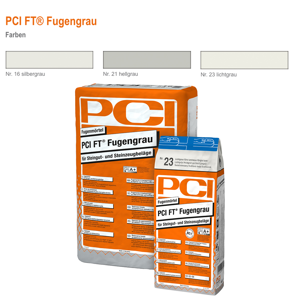 Flexfugenmörtel für Steingut- und Steinzeugbeläge und für innen und außen PCI FT Fugengrau