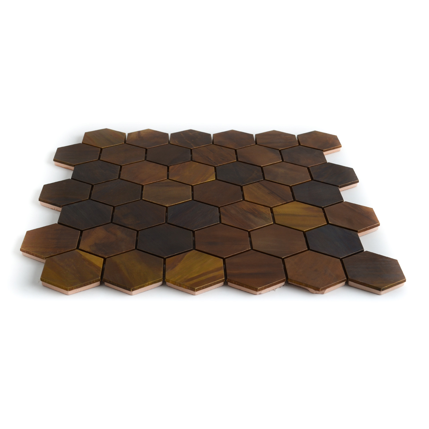 Hexagonmosaik Mosaikfliesen Kupfer 48 Mali Matte
