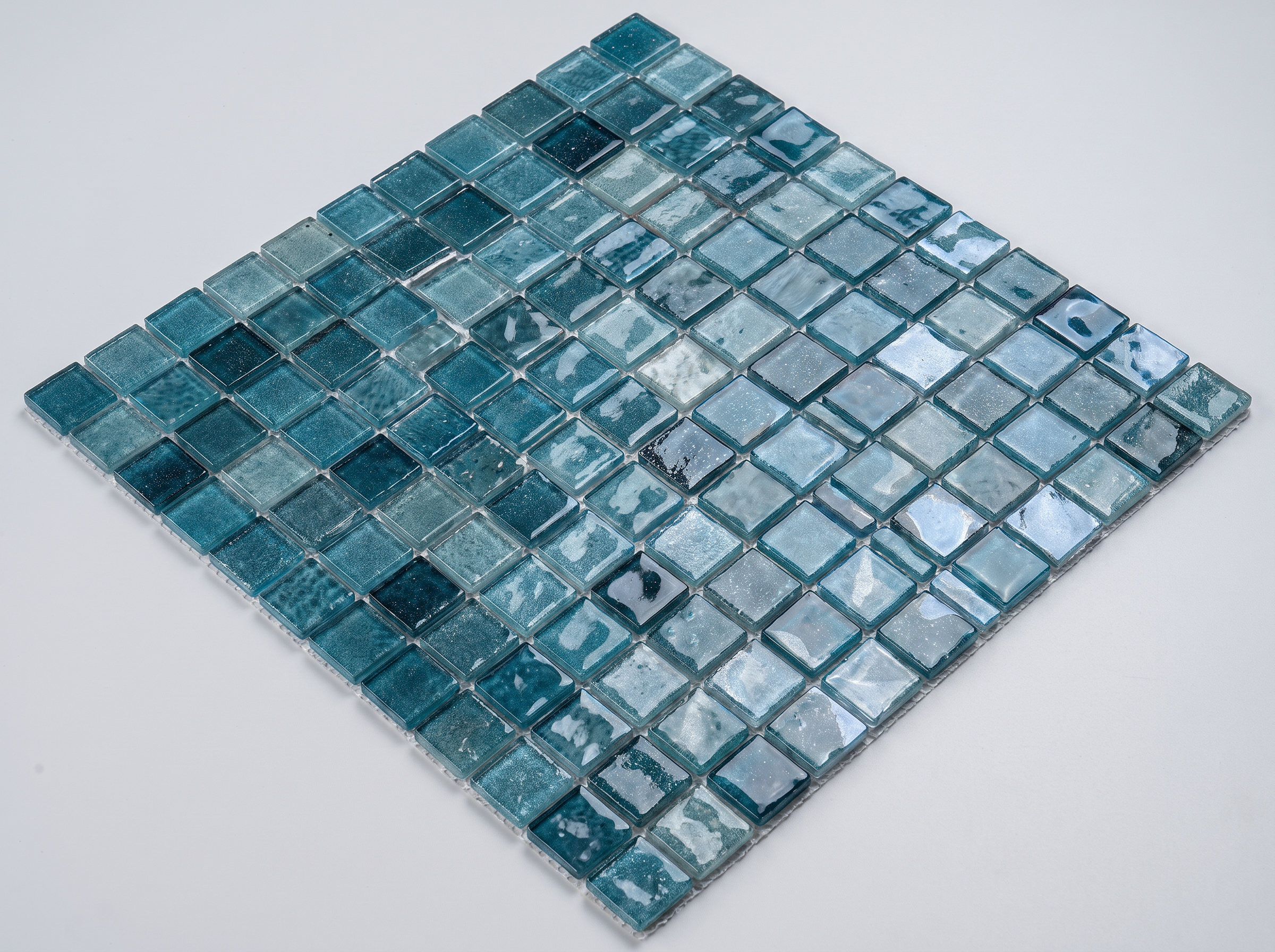 Glasmosaik Mosaikfliese Nizza 23×23×4 mm Türkis