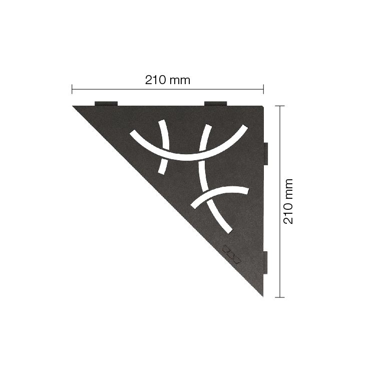 Wandablage für Nischen von Schlüter Dreieckige Eck-Wandablage Curve Dunkelanthrazit