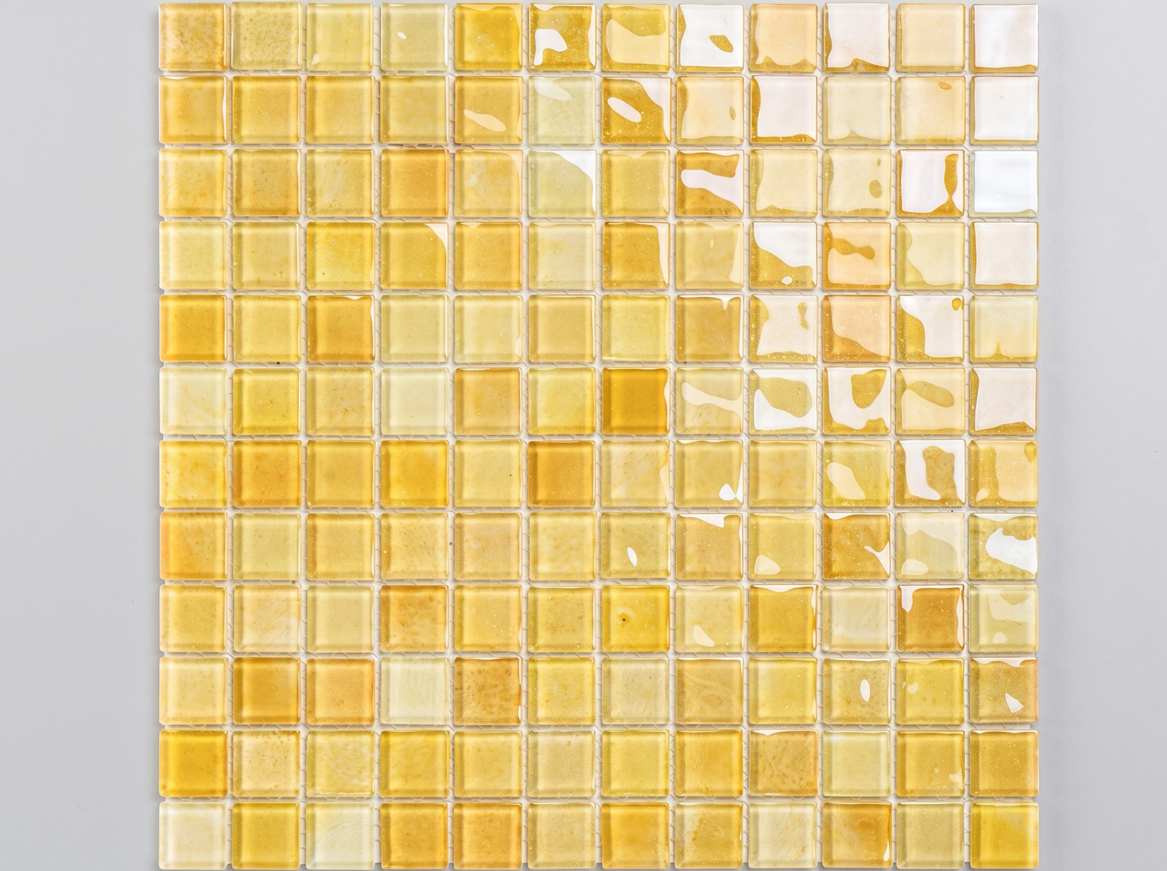 Glasmosaik Mosaikfliese Nizza 23×23×4 mm Gelb