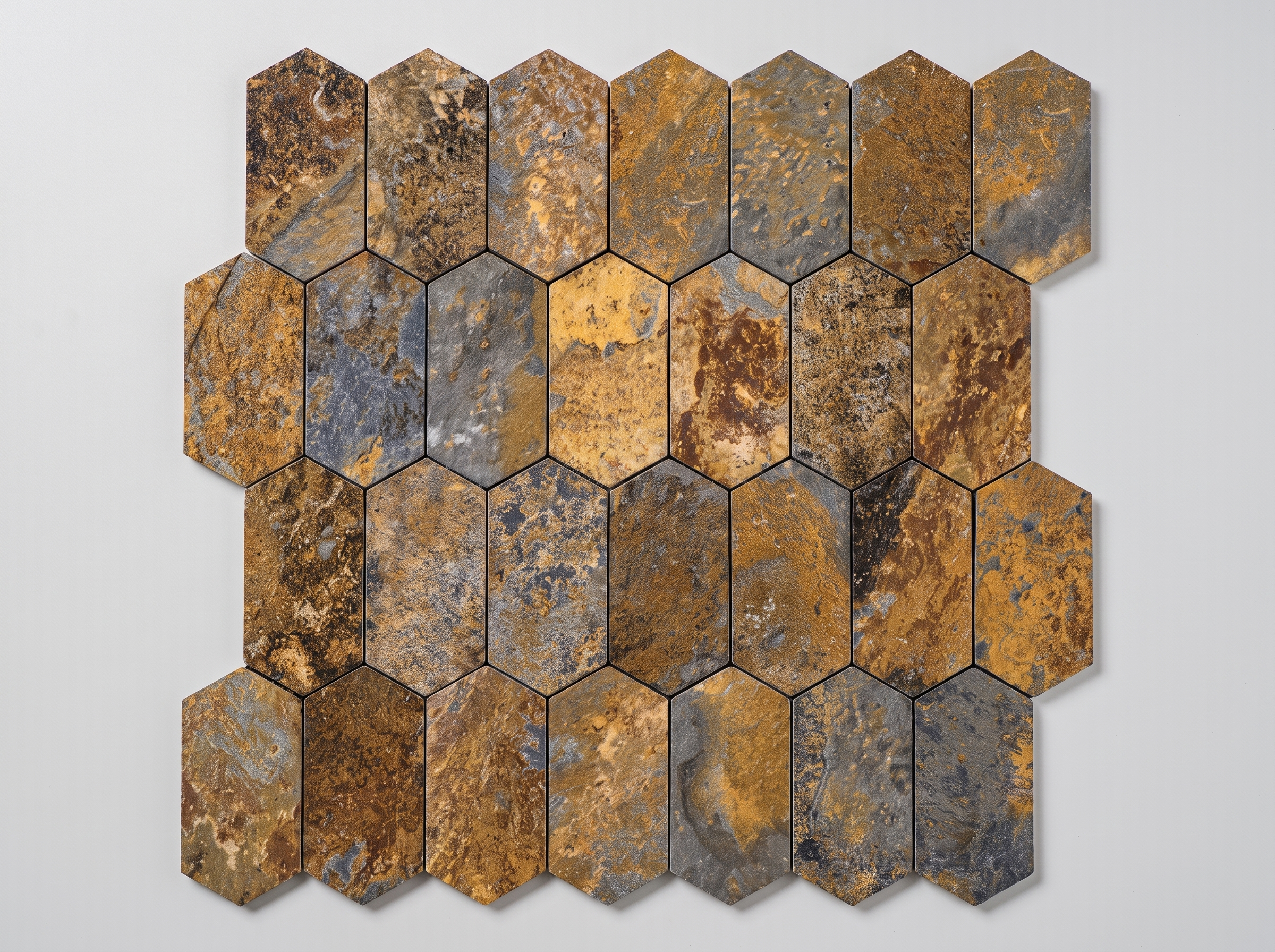 Selbstklebendes Aluminium Mosaik Nantes in Schieferoptik Braun