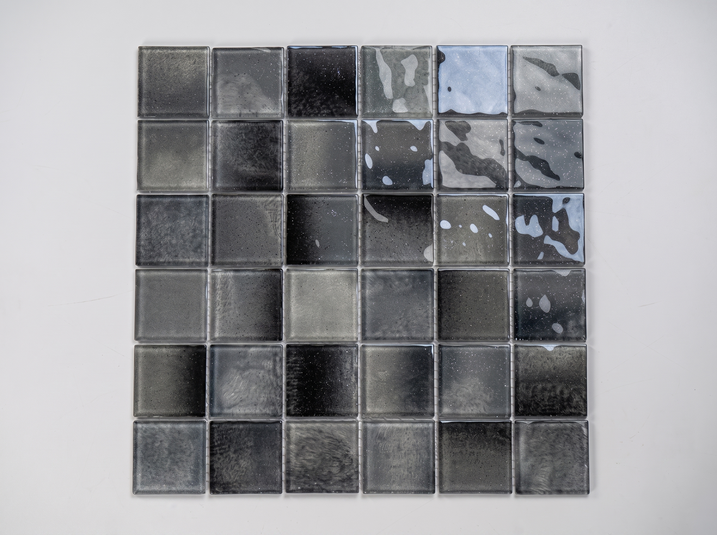 Glasmosaik Mosaikfliese Nizza 48×48 mm  Schwarz