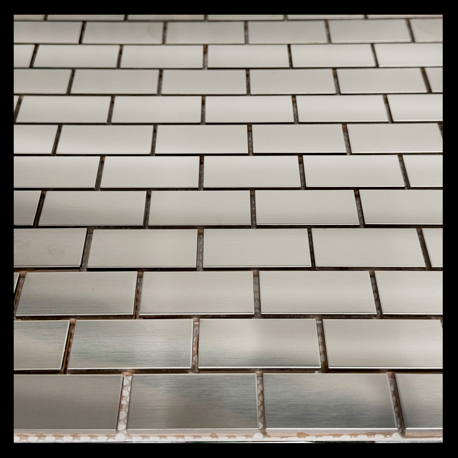 Mosaikfliesen Edelstahl Marica 23x48 Silber Gebürstet 1 Paket-BEN10207.3 Mosaikfliesen Edelstahl Marica 23x48 Silber Gebürstet 1 Paket-BEN10207.3