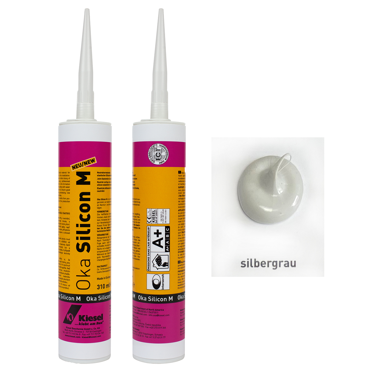 Silikonfuge silbergrau Naturstein-Silikon Oka Silicon M - 310ml