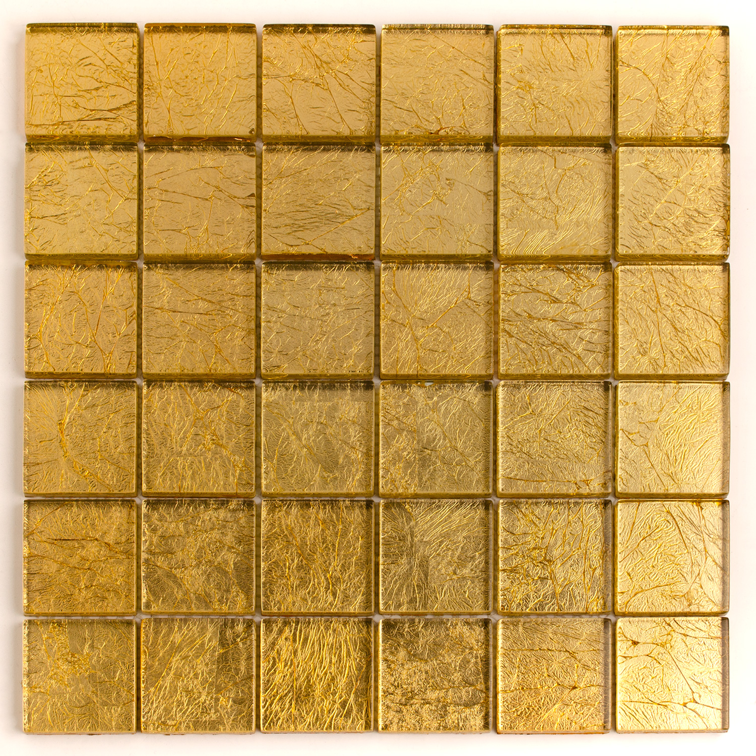 Glasmosaik Gold Metaloptik Aaliyah 48x48mm  Matte
