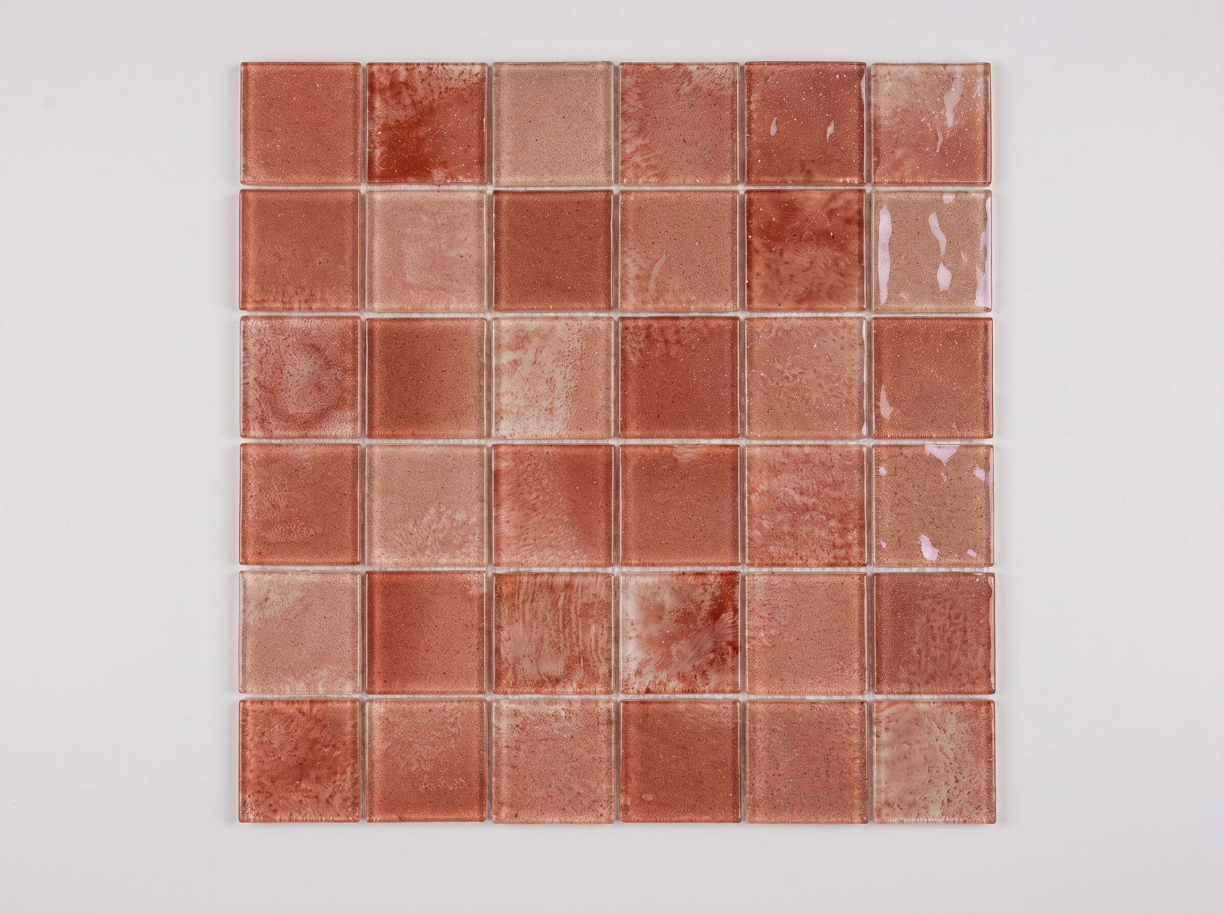 Glasmosaik Mosaikfliese Nizza 48×48 mm Korall