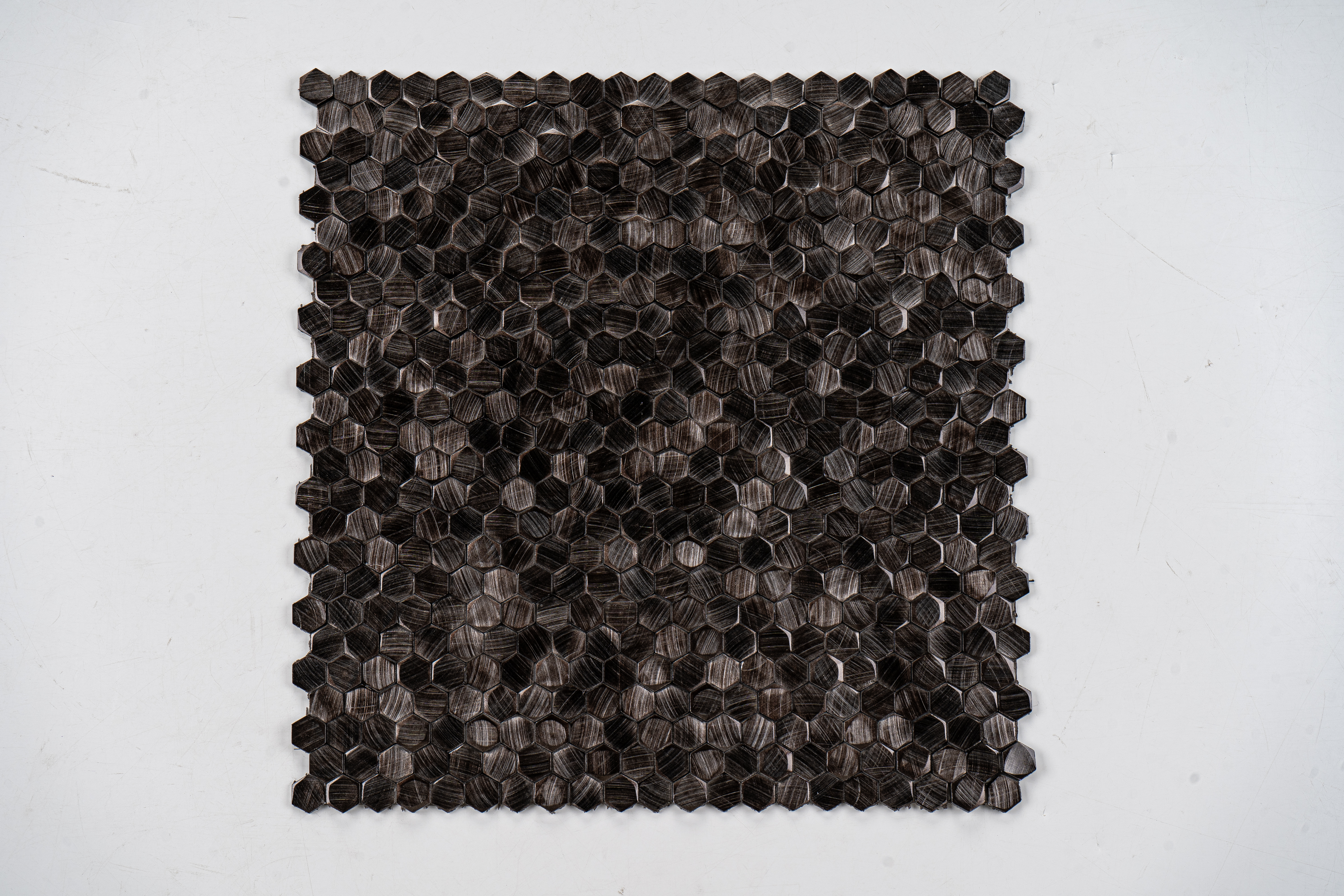 Mosaikfliesen Edelstahl Toulouse 15x15x4mm Schwarz 3D Gebürstet