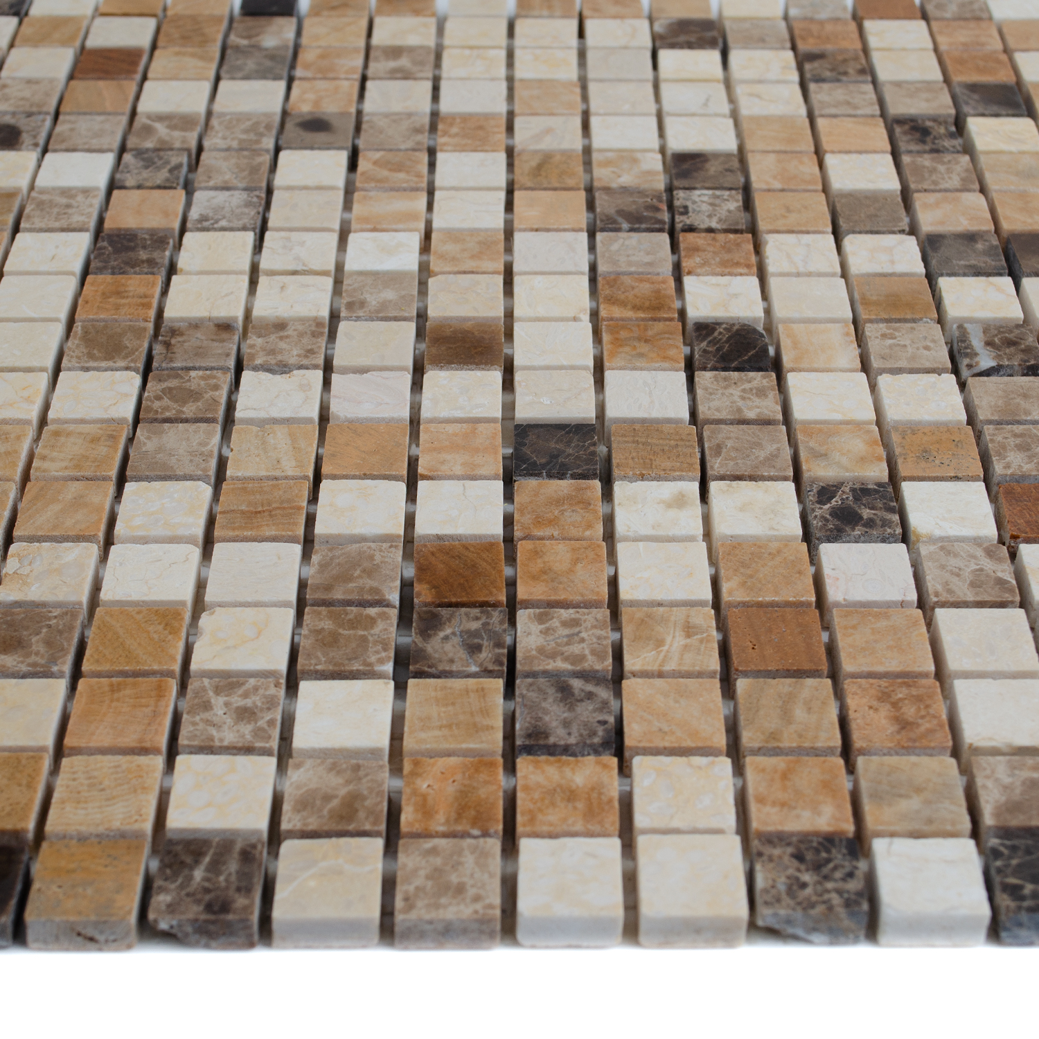 Natursteinmosaik Marmormosaik Cremamix Braunmix Poliert Nicole-BEN10273