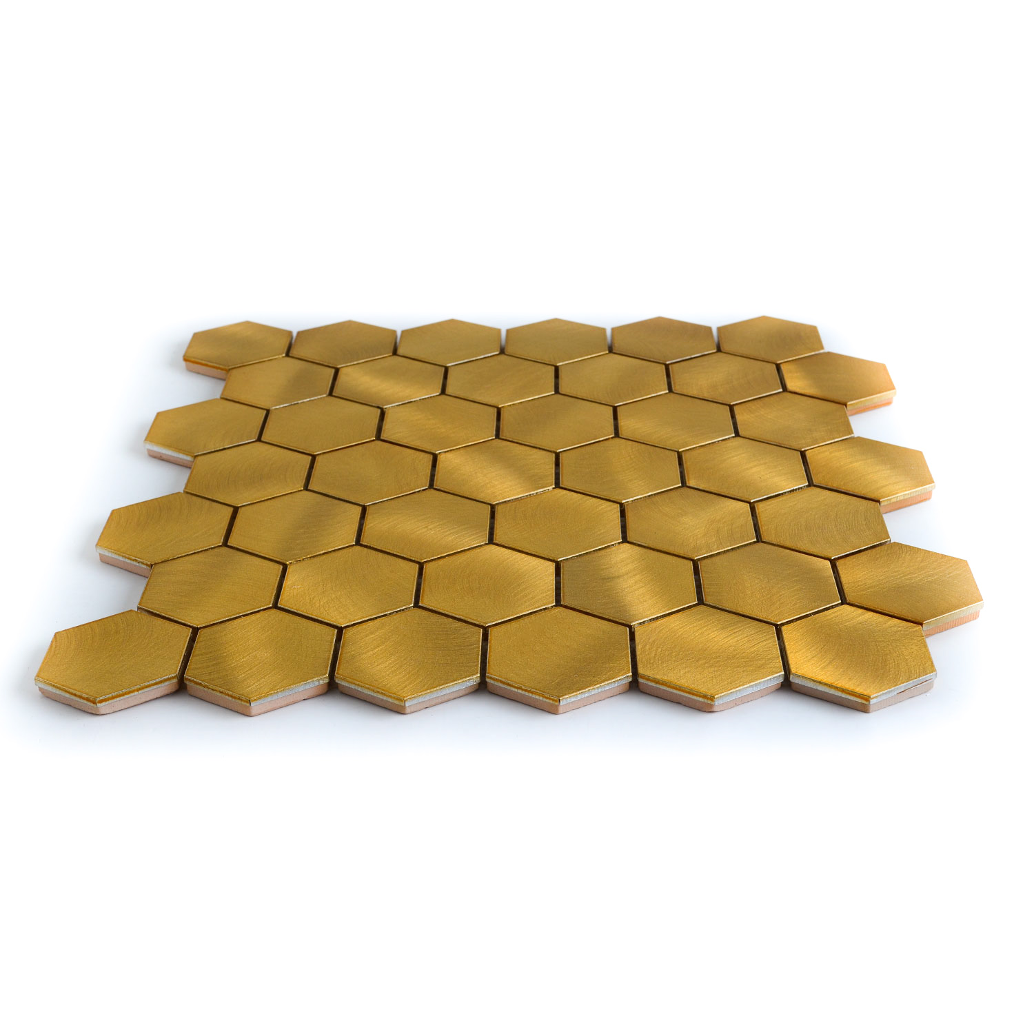 Hexagonmosaik Mosaikfliesen Gold Marcia Gebürstet-BEN10217