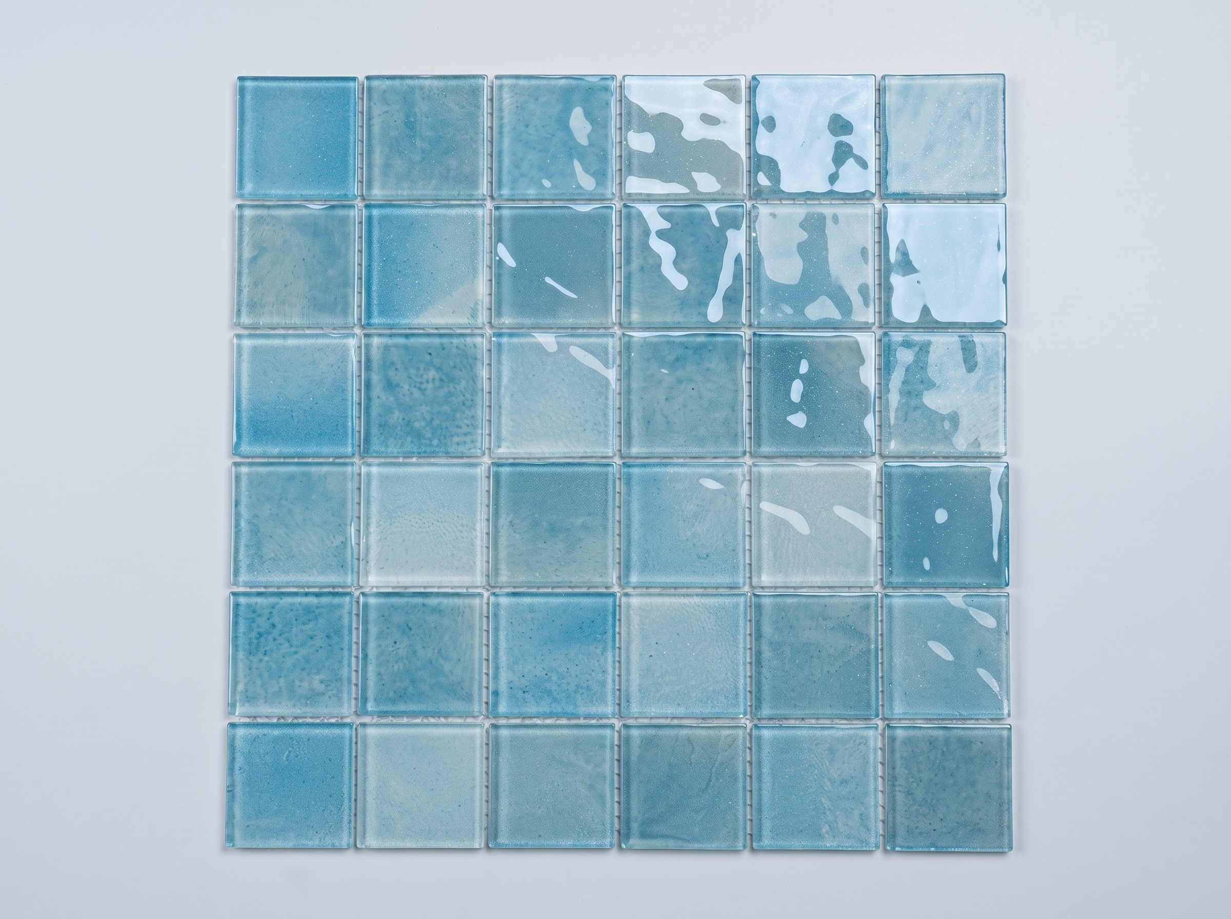 Glasmosaik Mosaikfliese Nizza 48×48 mm Blau