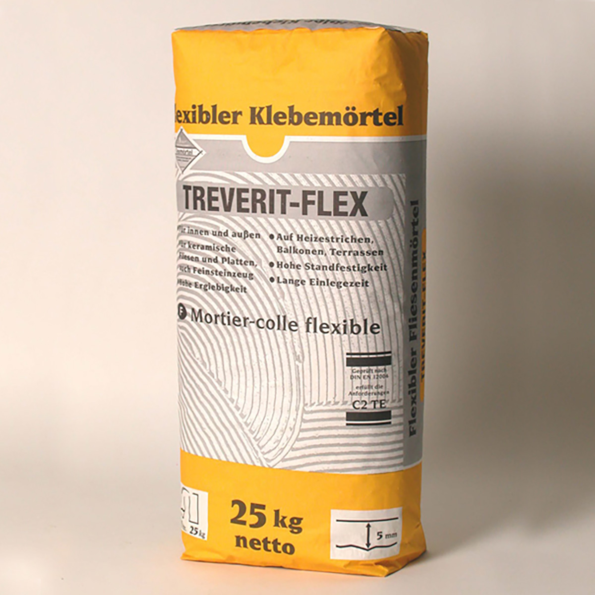 Fliesenkleber für Innenbereich und Außenbereich, an Wand und Boden TREVERIT FLEX 25Kg-BEN10079