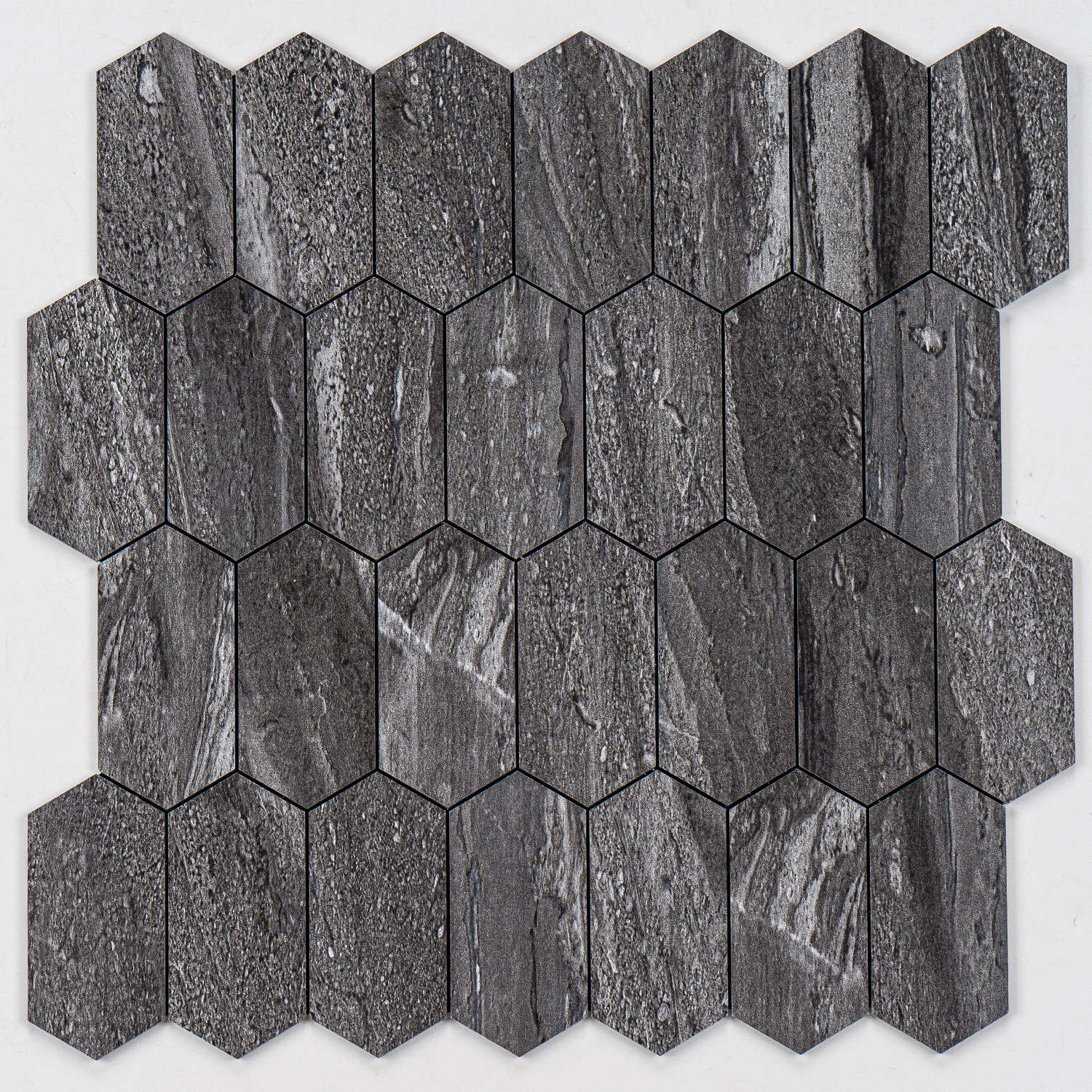 Selbstklebendes Aluminium Mosaik Nantes in Marmoroptik Schwarz