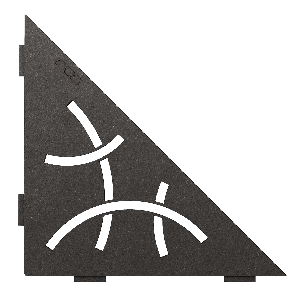 Wandablage für Nischen von Schlüter Dreieckige Eck-Wandablage Curve Dunkelanthrazit