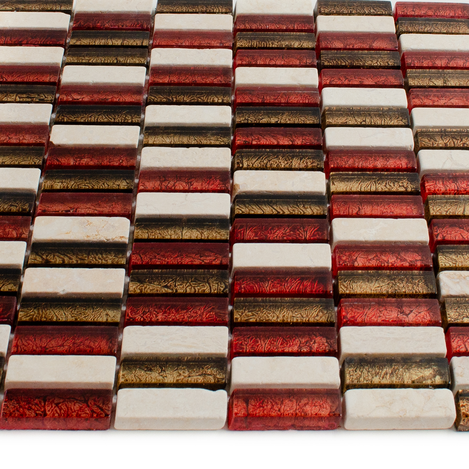 Glas Naturstein Mosaik Noel Gold Braun Metall-BEN10396