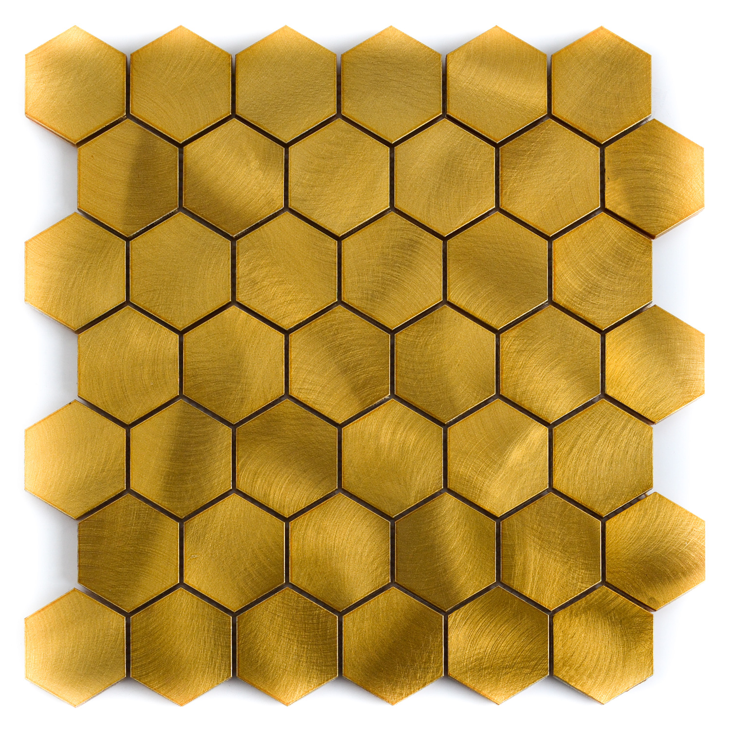 Hexagonmosaik Mosaikfliesen Gold Marcia Gebürstet-BEN10217 Hexagonmosaik Mosaikfliesen Gold Marcia Gebürstet-BEN10217