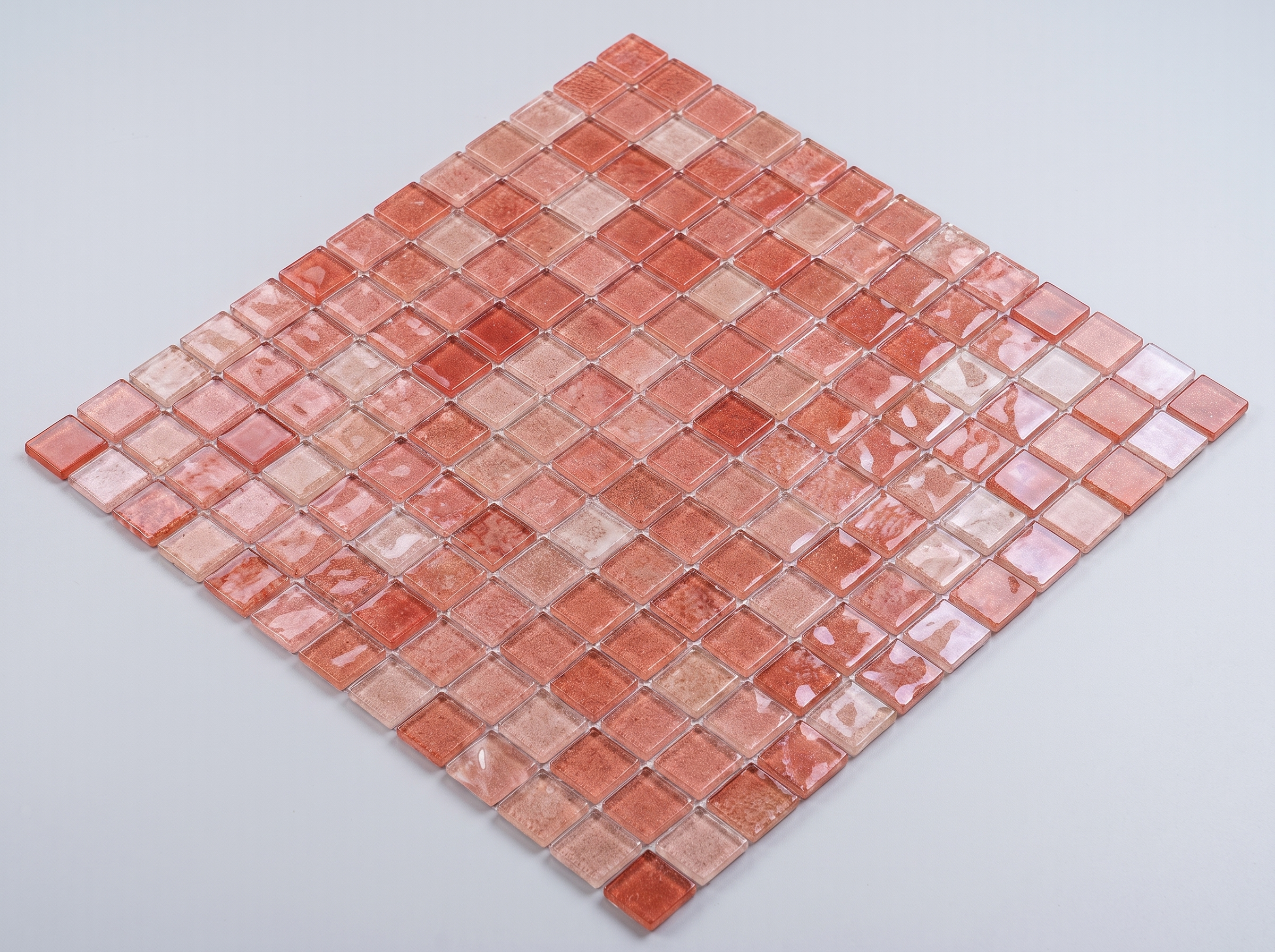 Glasmosaik Mosaikfliese Nizza Korall 23×23×4 mm 