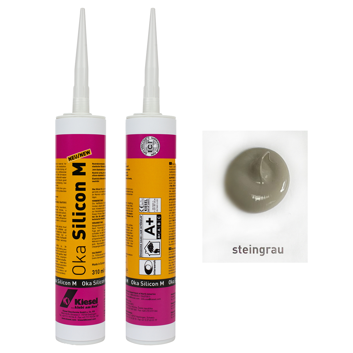 Silikonfuge steingrau Naturstein-Silikon Oka Silicon M - 310ml